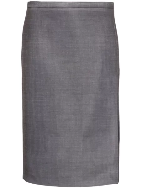 Fustă midi Philosophy Di Lorenzo Serafini până la genunchi gri