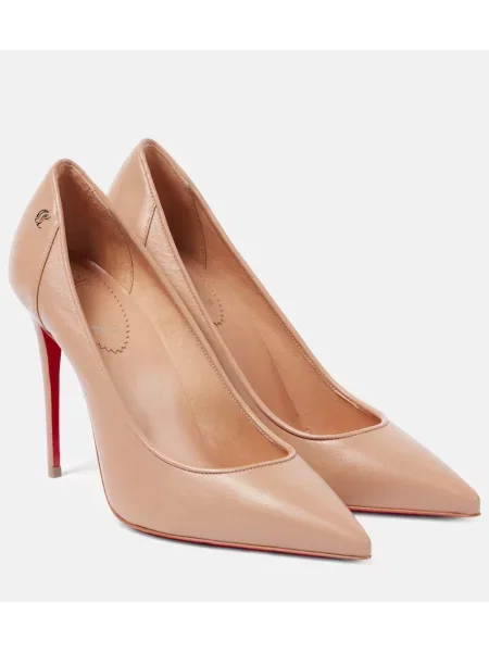 Pantofi cu toc Christian Louboutin din piele bej
