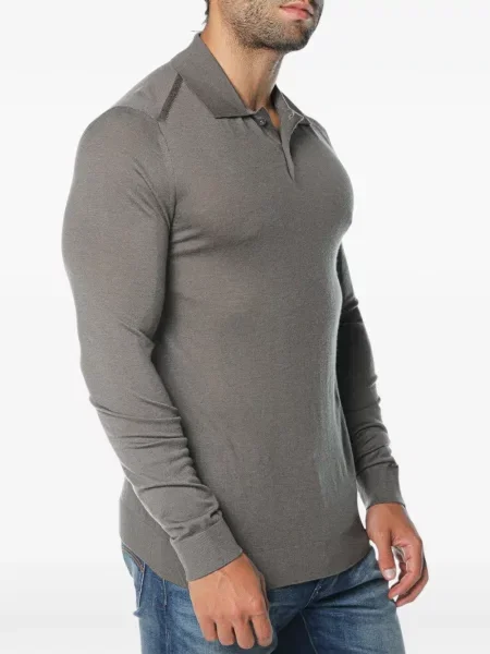 Πλεκτό μακρύς polo Armani Exchange γκρι