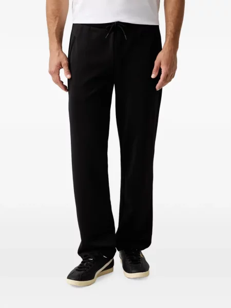 Pantaloni Ea7 Emporio Armani alergare cu autograf negru