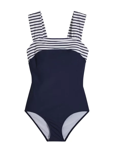 Bonprix Costum de baie modelator albastru închis alb
