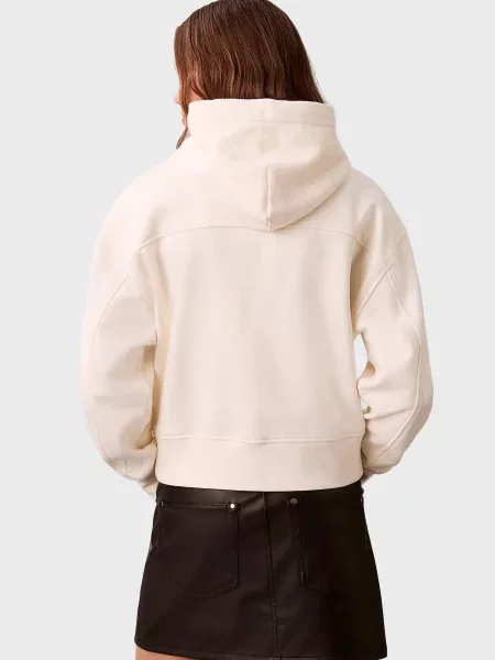 Укорочена графічний толстовка Calvin Klein Jeans біла