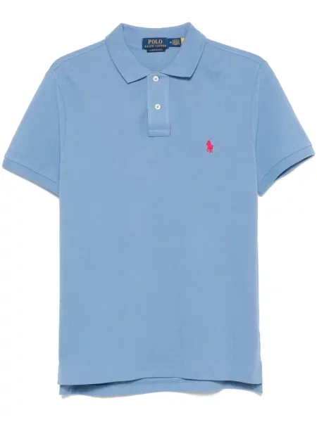 Polo Polo Ralph Lauren din fleece cu broderie albastru