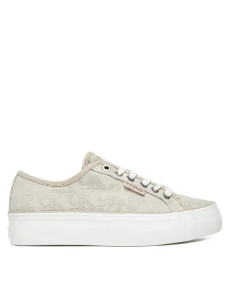 Calvin Klein Jeans Tenisice Vulc Flatf Jacquard Aop bež