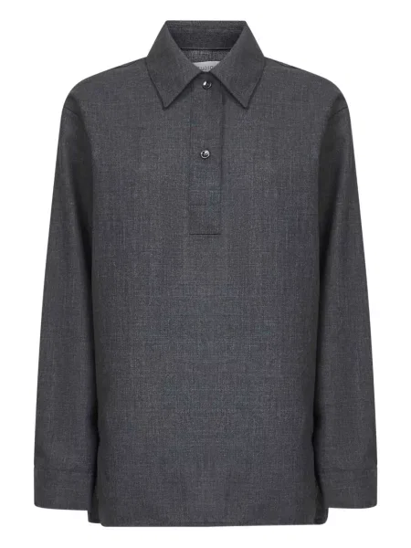 Cămașă Studio Nicholson de lână negru