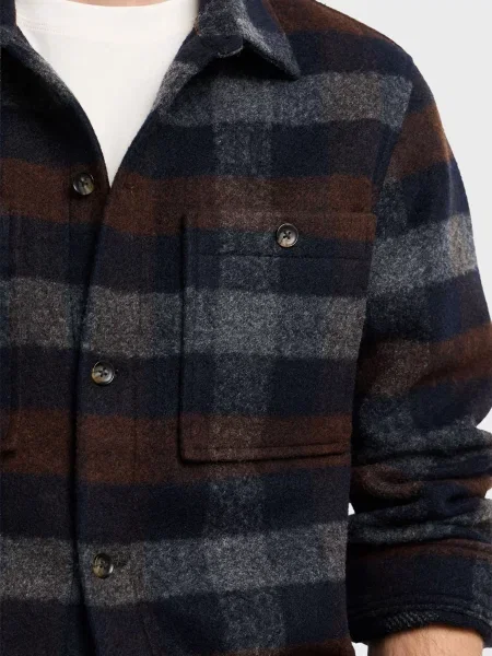 Клетчатая джинсовая рубашка Pepe Jeans синяя