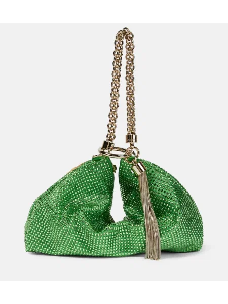 Geantă Jimmy Choo de cristal verde