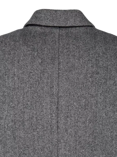 Palton Studio Tomboy de lână cu model herringbone gri