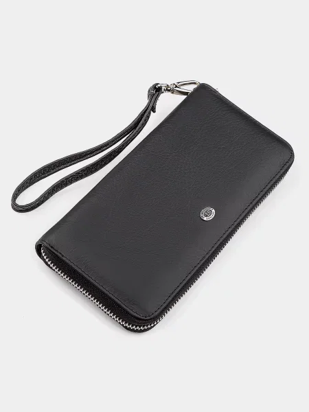 ST Leather Accessories Гаманець Шкіра чорний