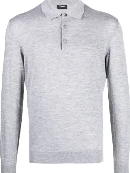 Polo Zegna de mătase gri