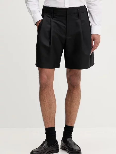 Kenzo pantaloni scurți pentru bărbați cu lână negru