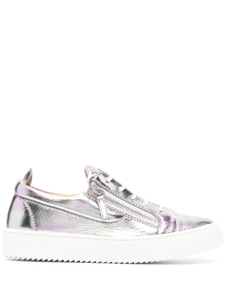 Sneakerși Giuseppe Zanotti din piele argintiu
