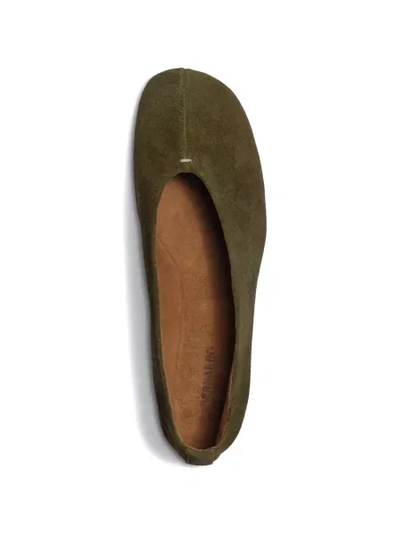 Balerini Bernardo din piele de căprioară verde
