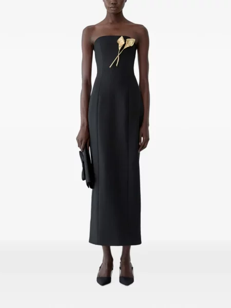 Rochie midi Carolina Herrera fără bretele negru