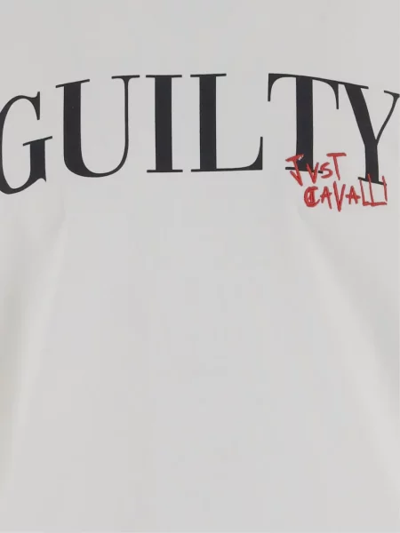 Tricou Just Cavalli cu imagine alb