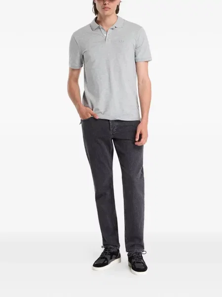 Tricou polo Gap cu broderie gri
