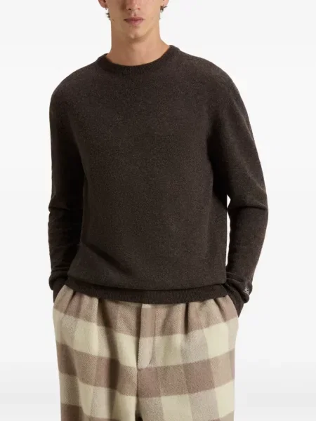 Pulover Woolrich cu decolteu rotund maro