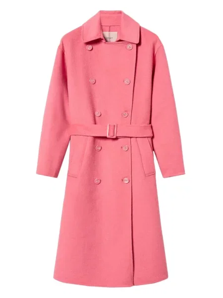 Płaszcz Twinset dwurzędowy różowy