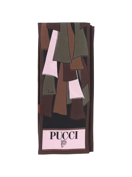 Sutien bandeau Pucci de mătase cu imagine maro
