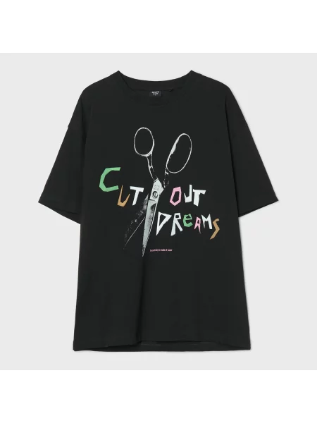 Cropp футболка з принтом чорна