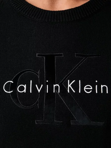 Calvin Klein Jeans тениска тип пуловер дамска от черно