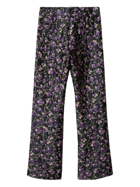 Pantaloni La Doublej cu model floral negru