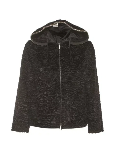 Geacă Max Mara cu glugă negru