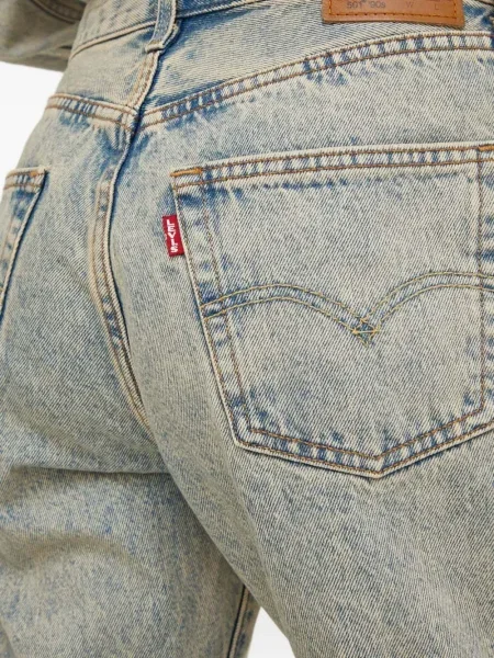 Карирани дънки straight leg Levi's® с шипове кафяво