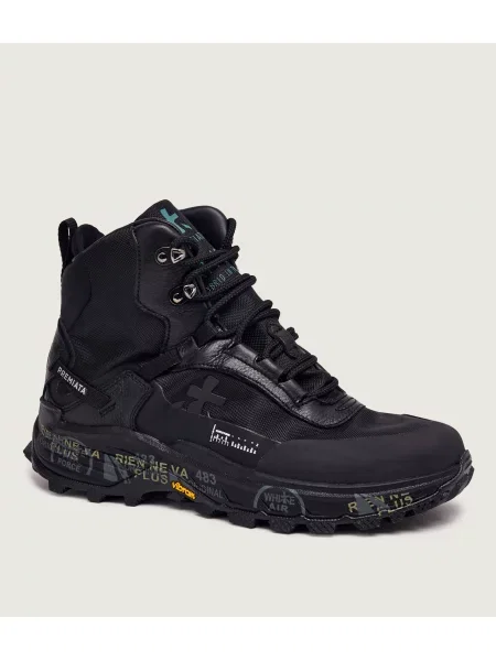 Premiata Ghete de trekking Trivoru cu adaos de piele negru