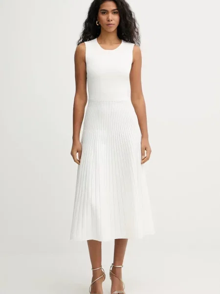 Herve Leger rochie Cassia midi evazati bej