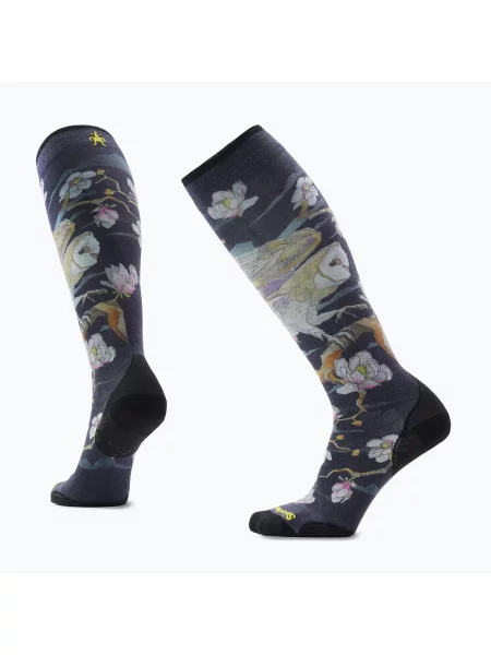 Șosete de schi pentru femei Smartwool Ski Zero Cushion Nightwatcher Prrint OTC black negru