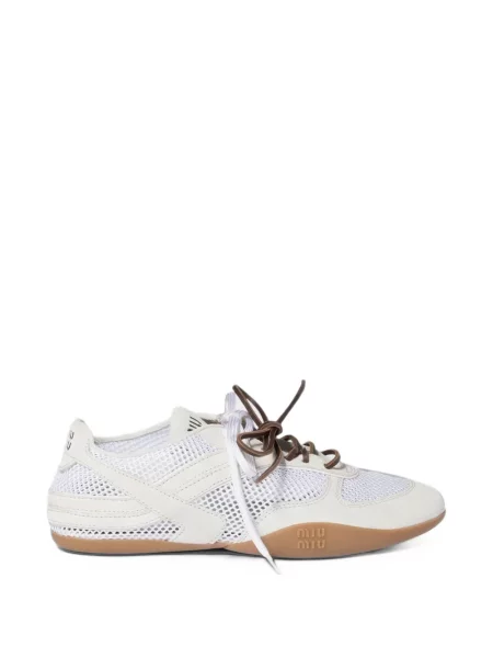 Sneakerși Miu Miu din piele de căprioară