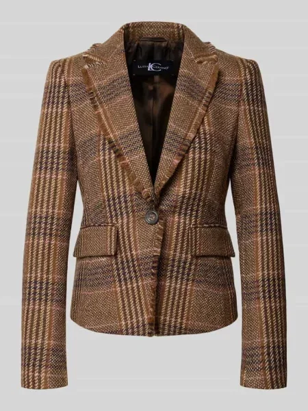 Żakiet o kroju slim fit z żywej wełny z z patką Luisa Cerano