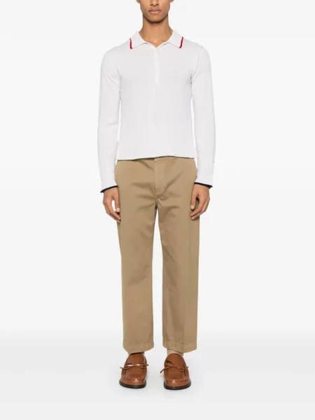 Polo Thom Browne din cașmir alb