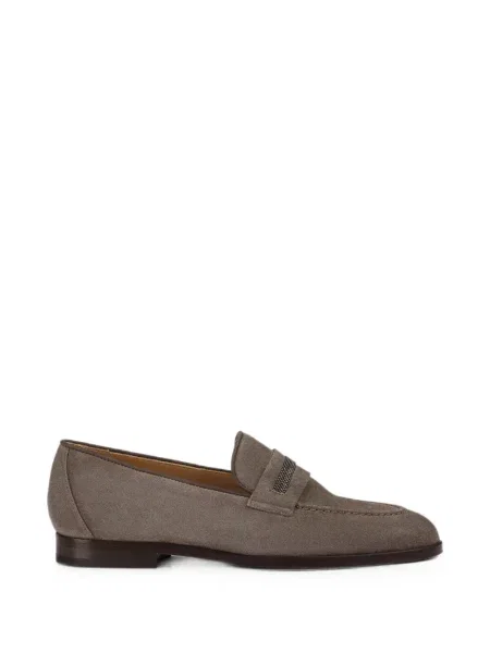 Pantofi loafer Doucal's din piele de căprioară gri