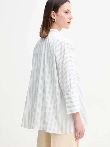 Košile Weekend Max Mara béžová relaxed s klasickým límcem bílá
