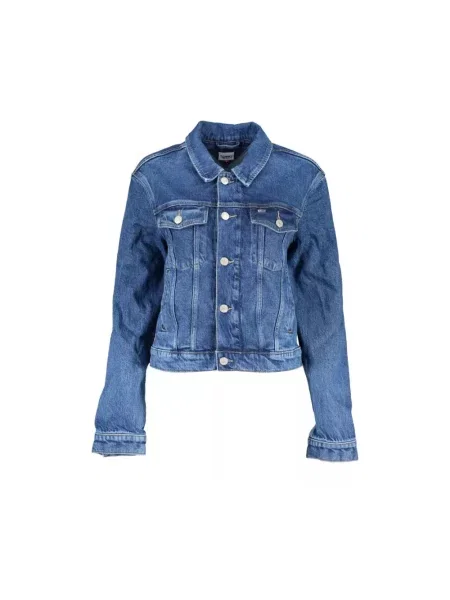 Haftowana kurtka jeansowa Tommy Jeans niebieska