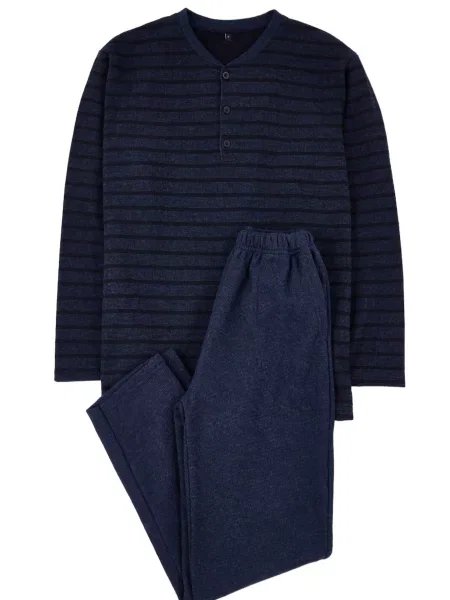Trendyol Pijama lungă marin / bleumarin albastru