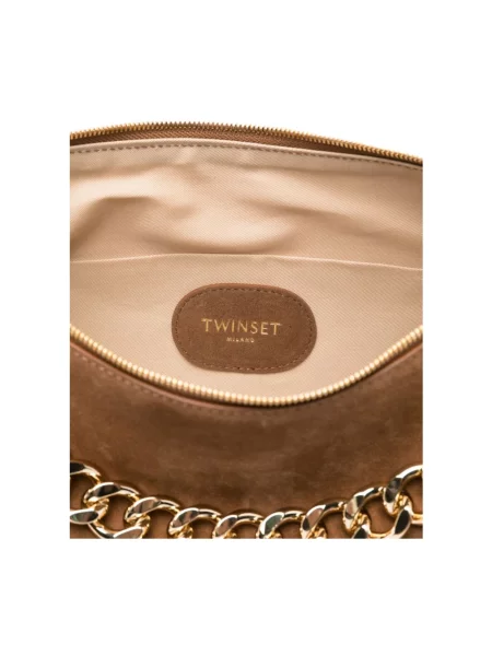 Torebka Twinset zamszowa brązowa