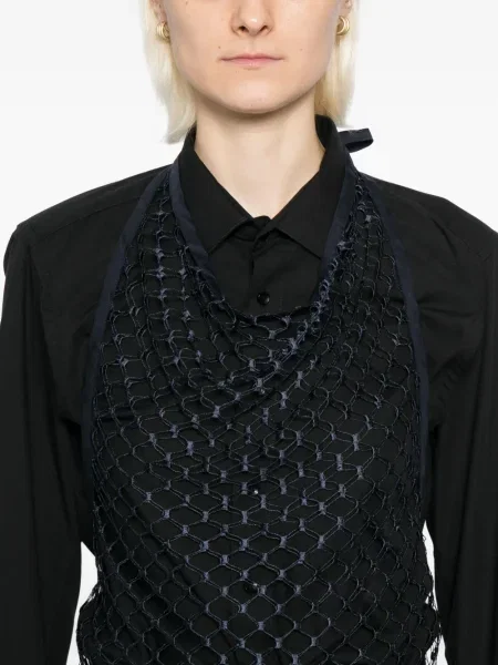 Top Lemaire plasă cu gât halter de plasă albastru