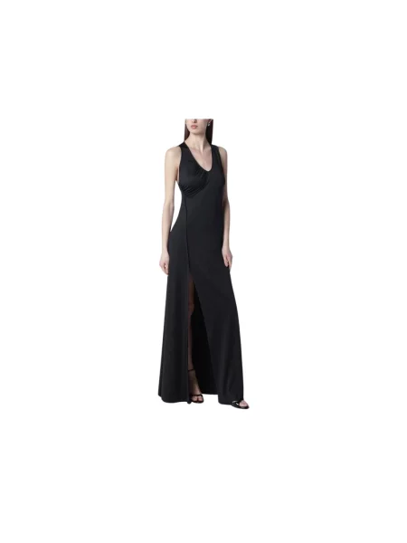 Sukienka maxi Victoria Beckham z dekoltem w serek czarna