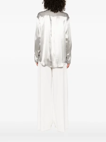 Cămașă Alberta Ferretti din satin gri