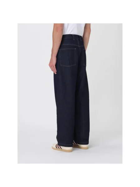 Szerokie jeansy Carhartt Wip niebieskie