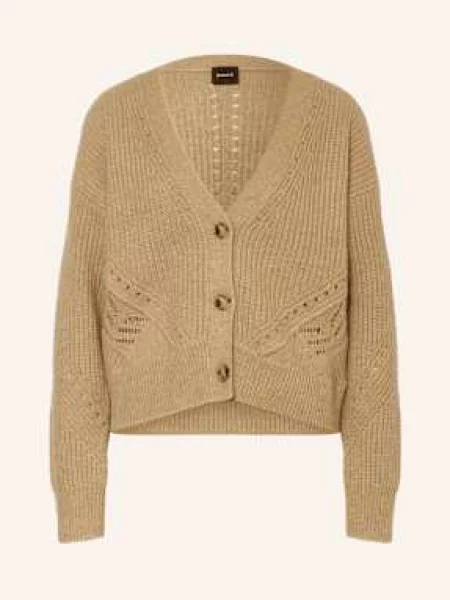 Boss Kardigan Fortellini Z Dodatkiem Alpaki braun beżowy