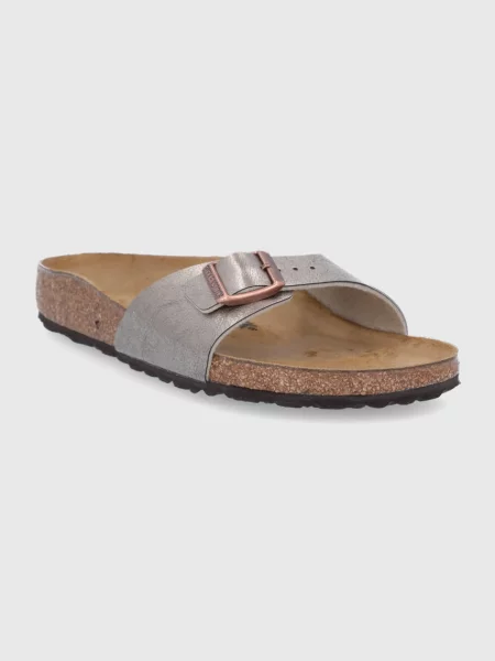 Шкіряні шльопанці Birkenstock Madrid золотий