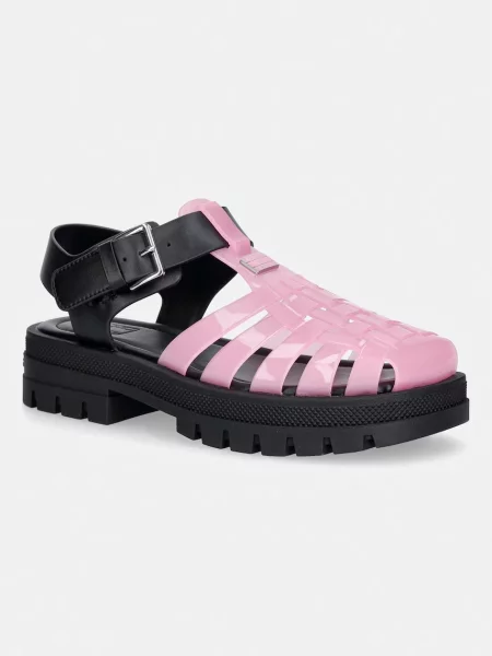 Tommy Jeans sandali z odprto TJW JELLY FISHERMAN SANDAL roza
