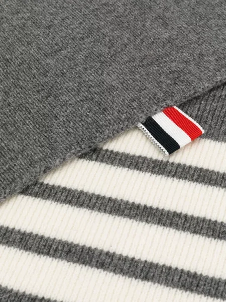 Szal Thom Browne z kaszmiru w paski szara