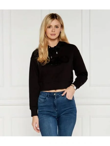 Michael Kors Hanorac EMPIRE | Cropped Fit negru