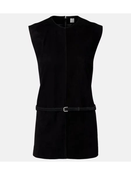 Top Toteme din piele de căprioară negru