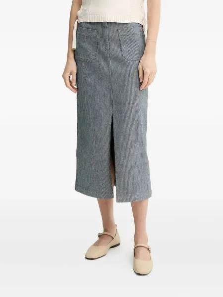 Spódnica midi Sessun do kolan niebieska